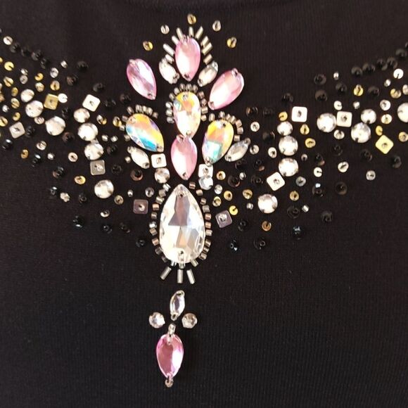 Jackie Jean black sleeveless blouse with beading - Picture 9 of 11